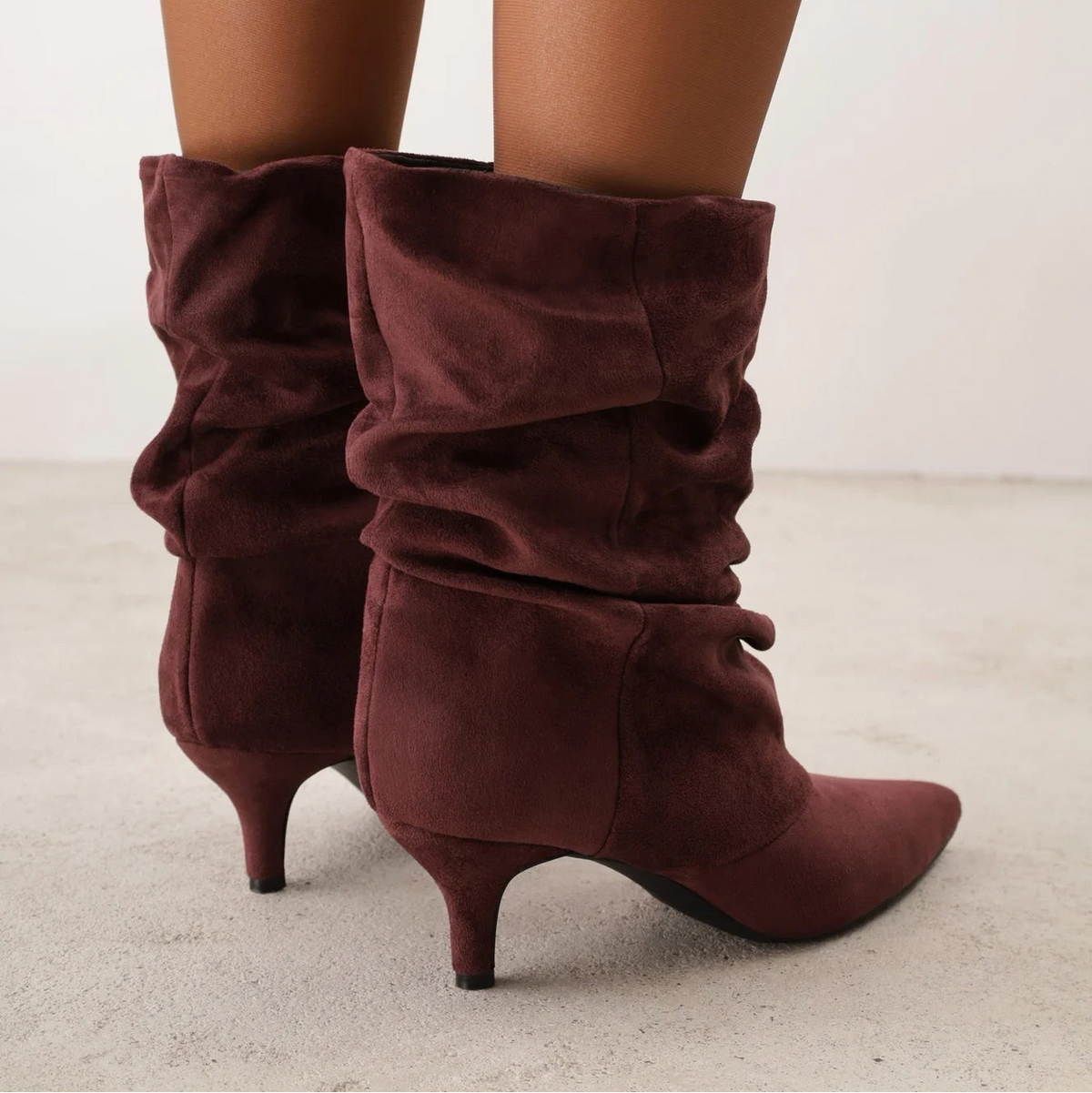 Demi-boots à talons aiguilles et tige froncée