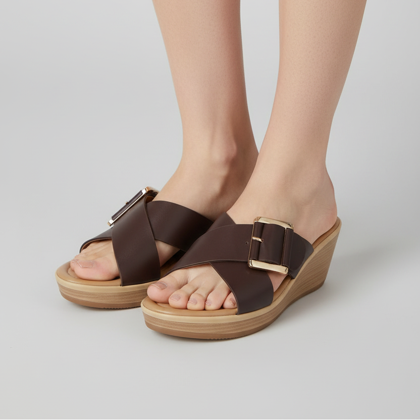 Sandale compensée élégante