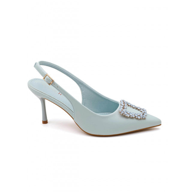 Escarpin à talons hauts avec boucle en zircon cubique en forme d'étoile