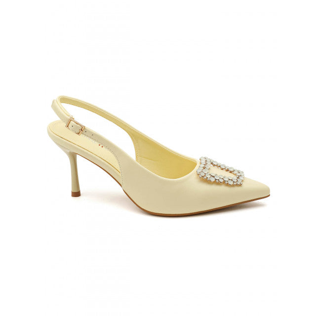 Escarpin à talons hauts avec boucle en zircon cubique en forme d'étoile