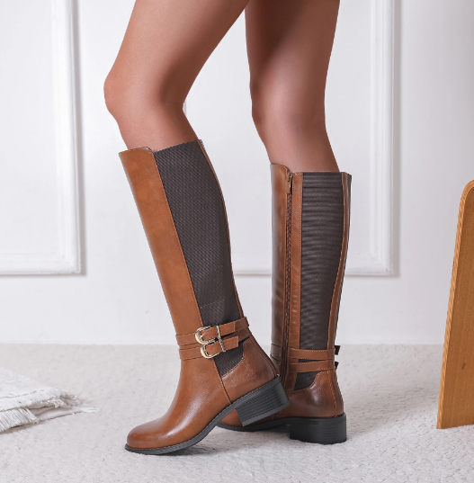 Bottes à sangles et talon bloc