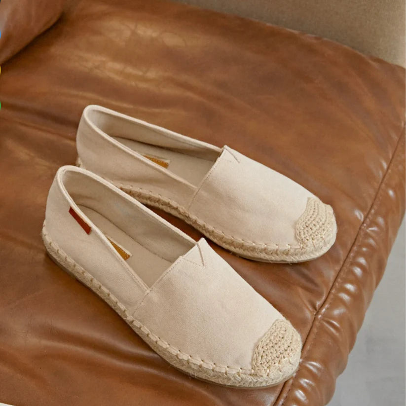 Espadrilles femme tendance en suédine avec bout corde tressée