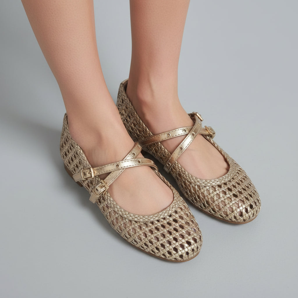 Ballerines Tressées à Brides Croisées