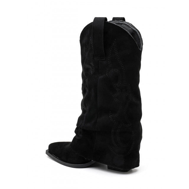 Bottes de cowboy à revers noires