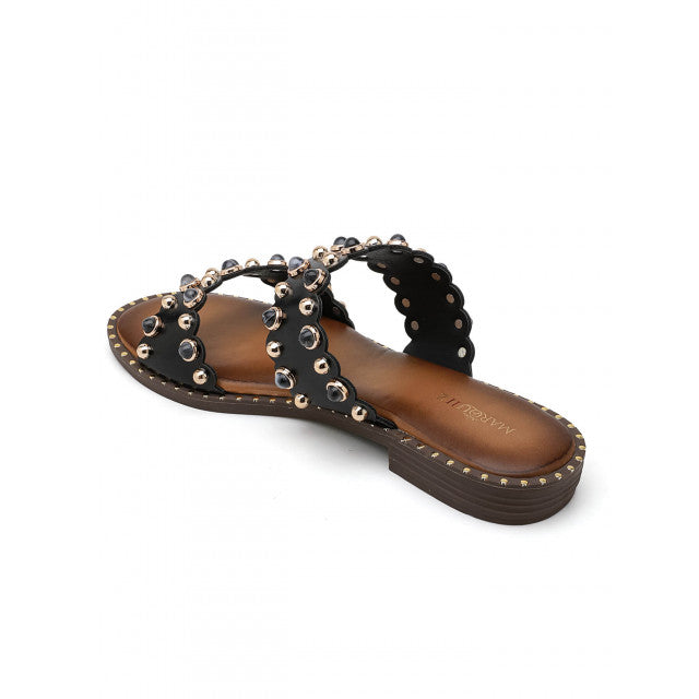 Sandales Sliders Ornées à Doubles Brides – Élégance Bohème