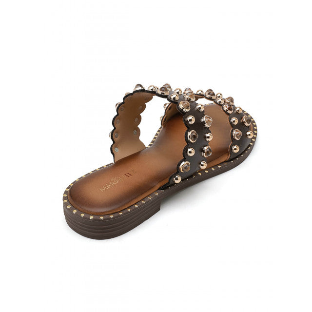 Sandales Sliders Ornées à Doubles Brides – Élégance Bohème