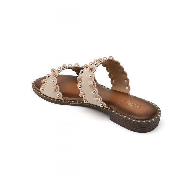 Sandales Sliders Ornées à Doubles Brides – Élégance Bohème