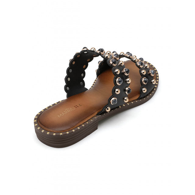 Sandales Sliders Ornées à Doubles Brides – Élégance Bohème