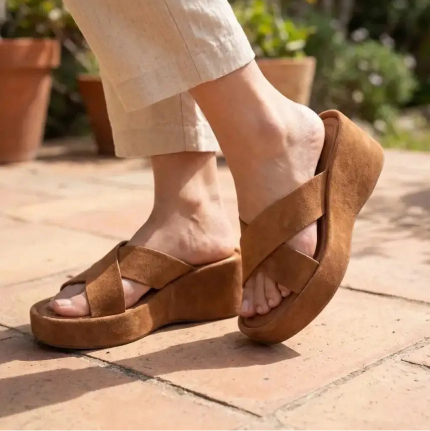 Sandales Plateformes en Daim