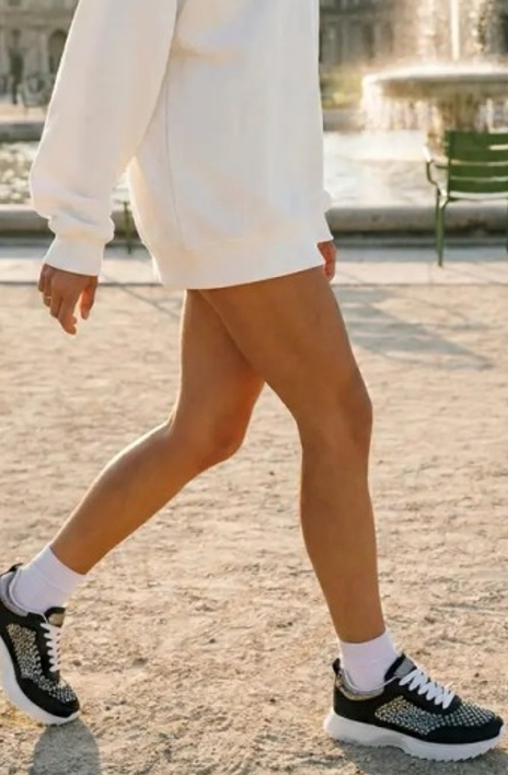 Baskets ajourées à strass