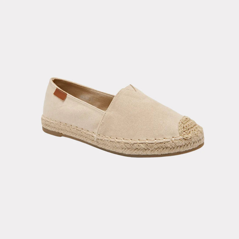 Espadrilles femme tendance en suédine avec bout corde tressée