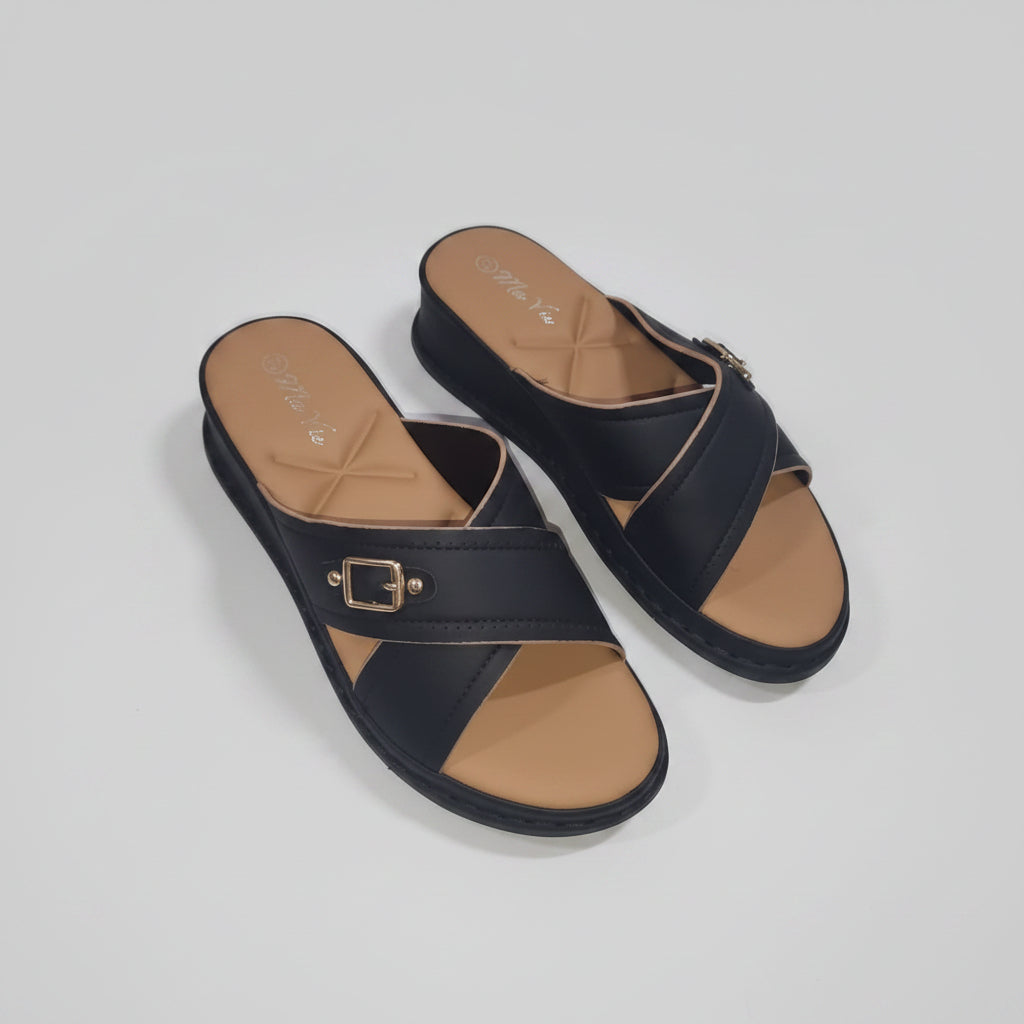 Sandales Mules Confort à Brides Croisées