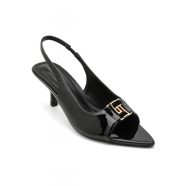 Escarpins Slingback à Bout Pointu – Élégance Vernie