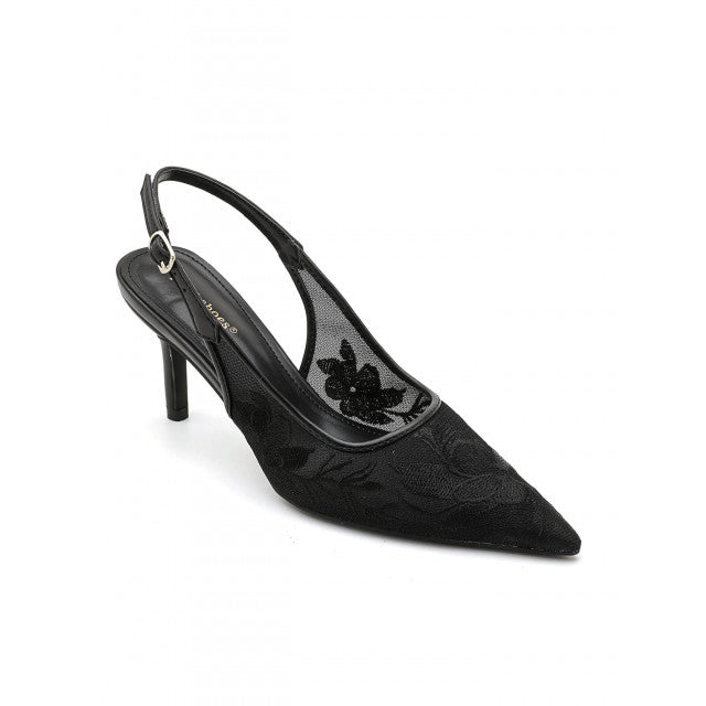 Escarpins Slingback à Broderies Florales – Élégance