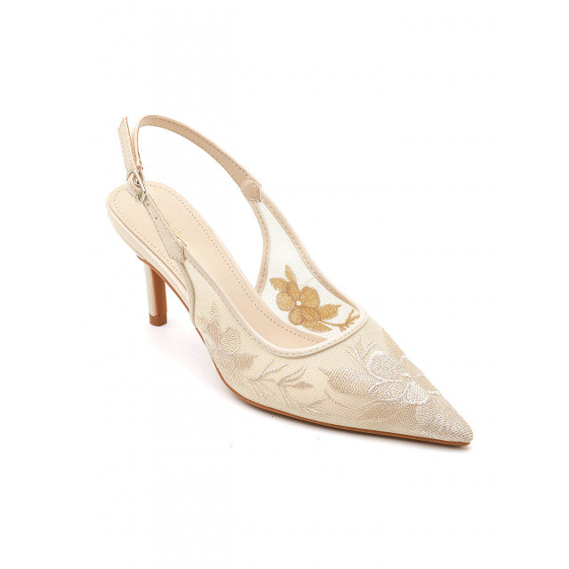 Escarpins Slingback à Broderies Florales – Élégance