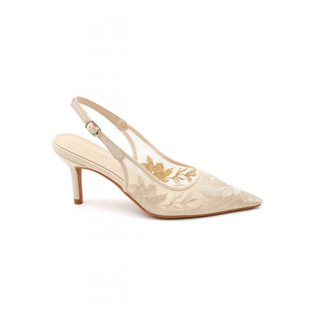 Escarpins Slingback à Broderies Florales – Élégance