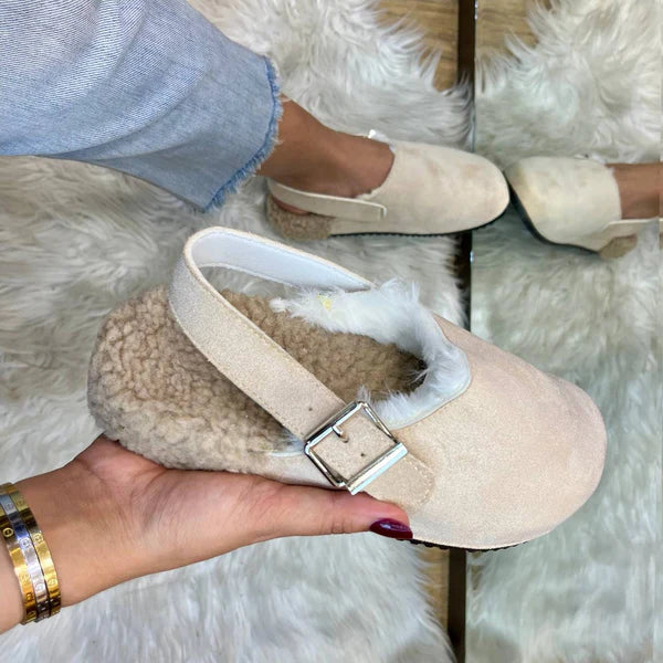 chaussons d'intérieur/extérieur unicolores en peluche à la mode