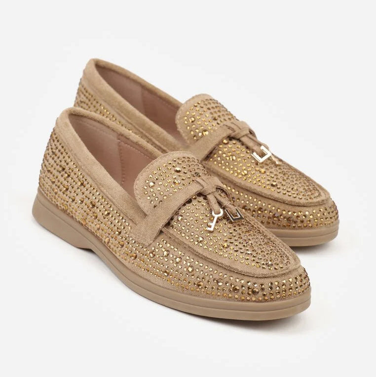 Mocassins ornés de zircons