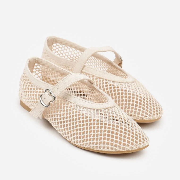 Ballerines en résille avec bride