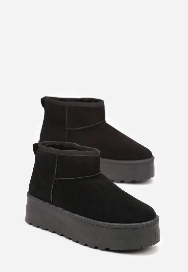 Bottes courtes à semelle épaisse beige