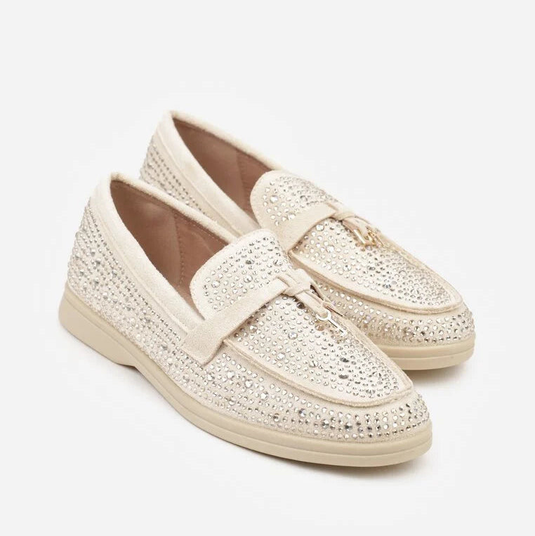 Mocassins ornés de zircons