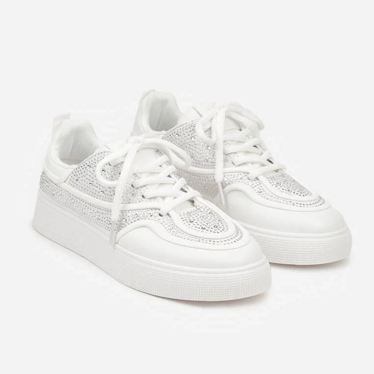 Baskets à semelle épaisse ornées de strass