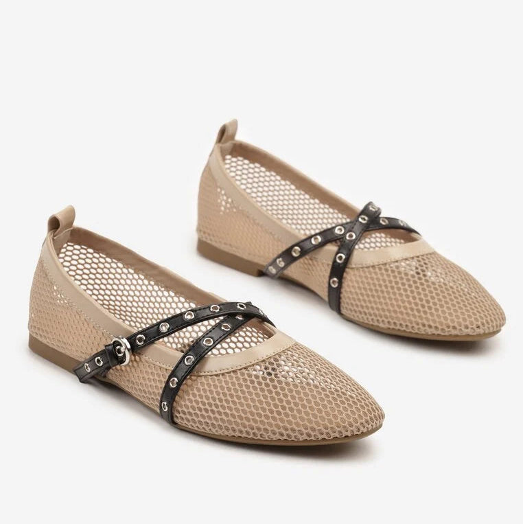 Ballerines  en maille avec brides