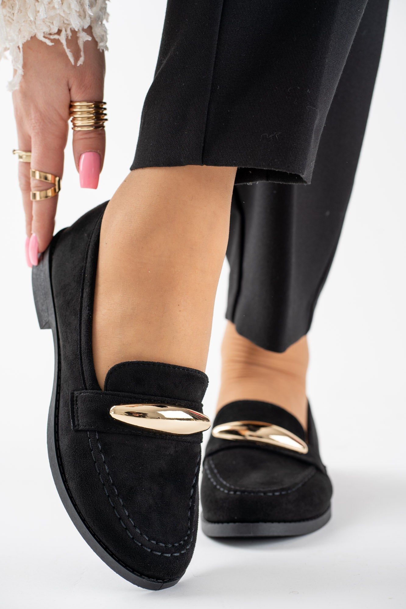 Mocassins avec accessoires doré