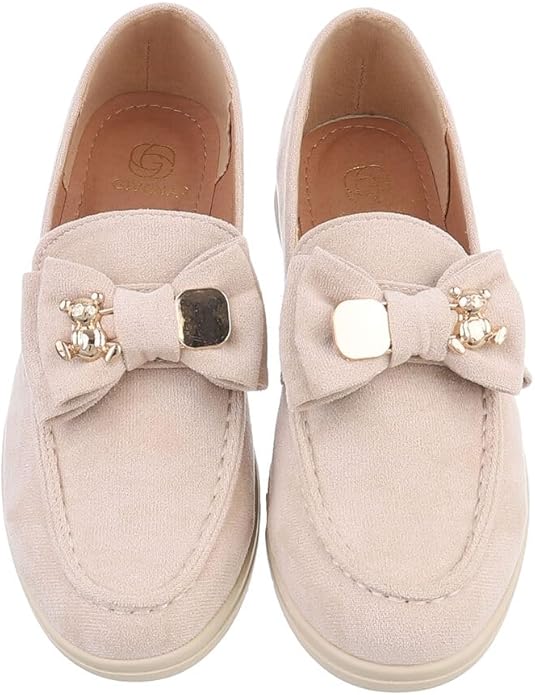 Mocassins en daim avec épingle de sûreté en forme de nounours