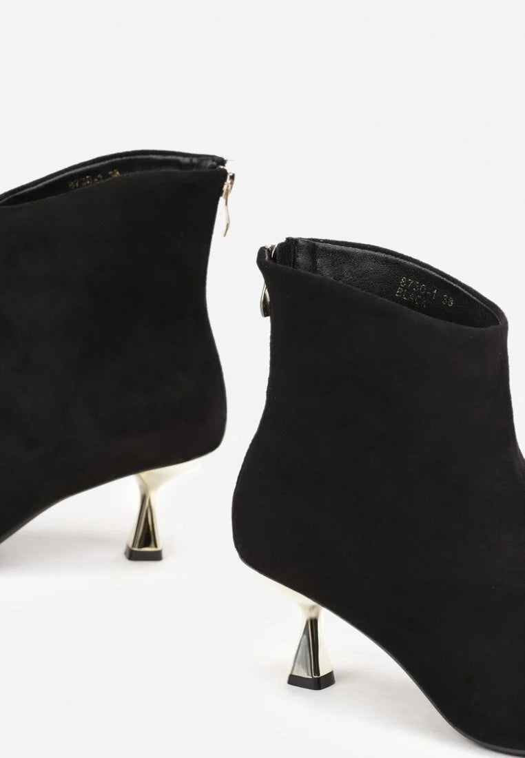 Bottes à talons pour femmes en daim écologique