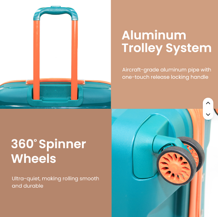 Valise à roulettes en aluminium de grande capacité