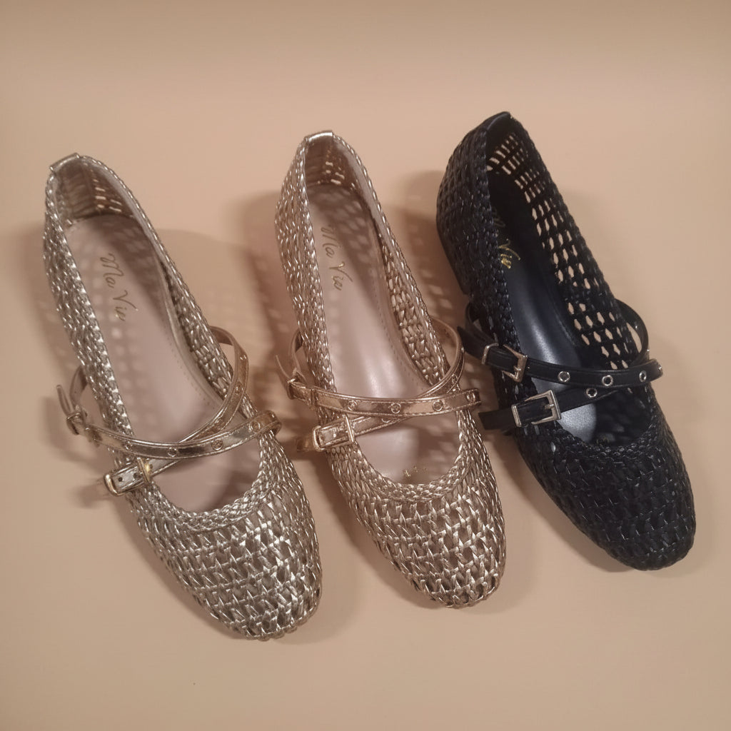 Ballerines Tressées à Brides Croisées
