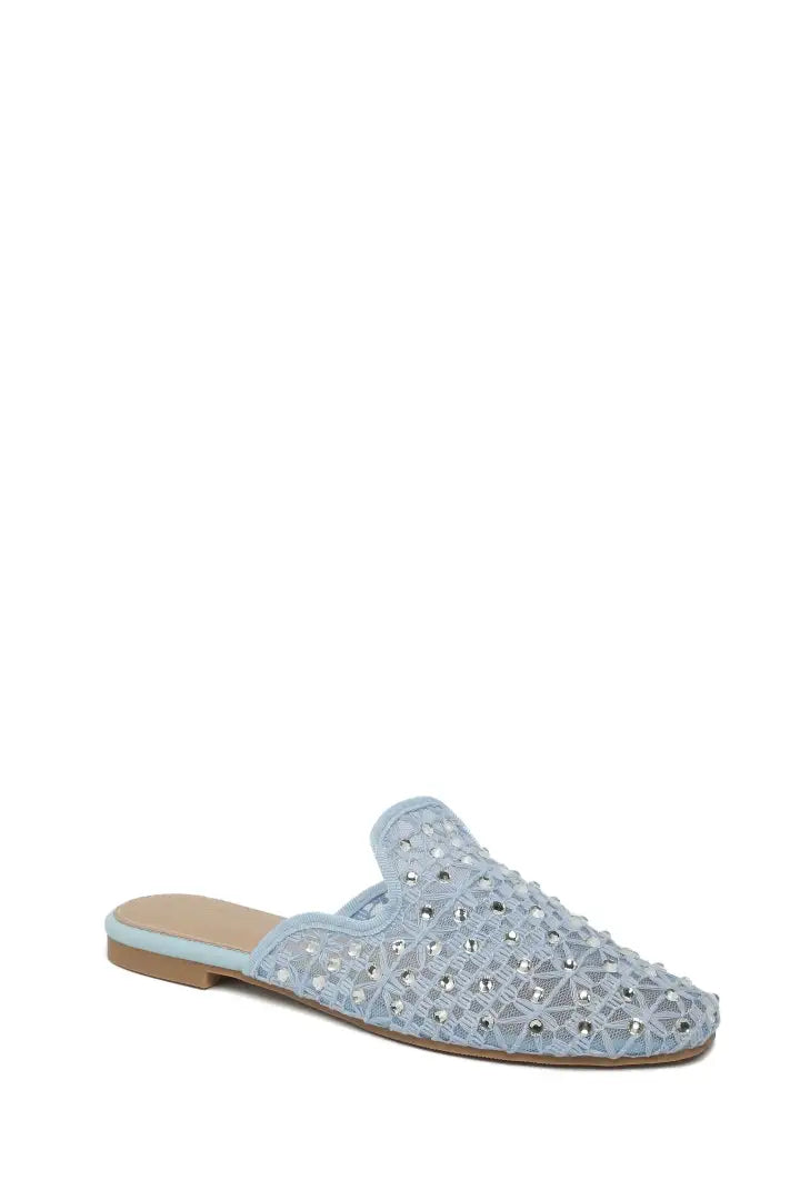 Babouche Plates en Dentelle à Strass