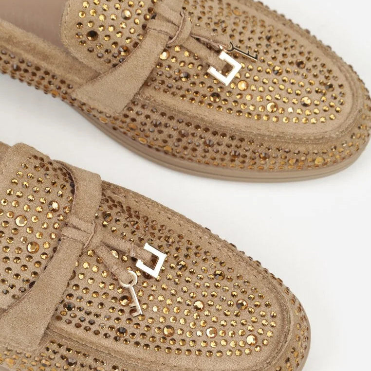 Mocassins ornés de zircons