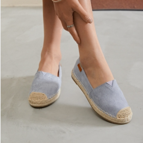 Espadrilles femme tendance en suédine avec bout corde tressée