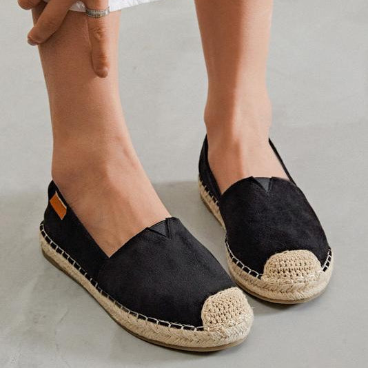 Espadrilles femme tendance en suédine avec bout corde tressée