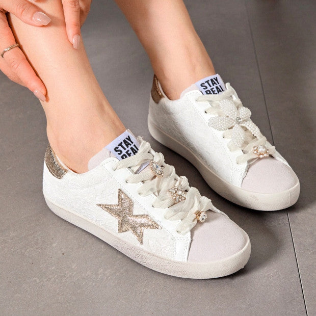 Baskets lacets ruban strassés