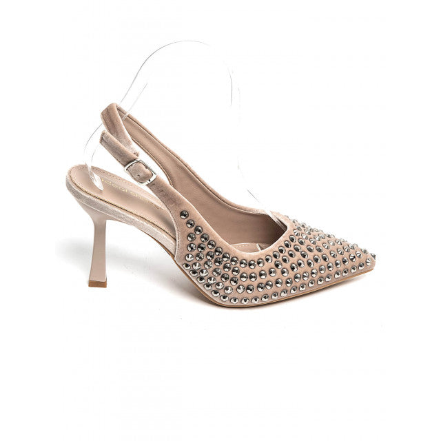Escarpins à bride arrière avec zircons
