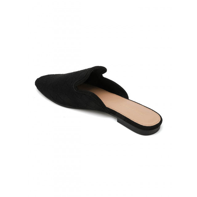 Babouche Plates en Suede Tressé