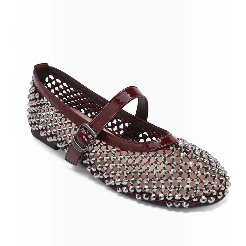 Ballerines plates à  strass pour femme