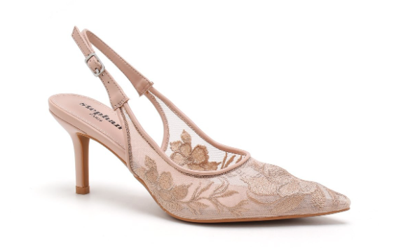 Escarpins Slingback à Broderie Florale – Élégance