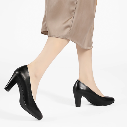 Escarpins en cuir  talons épais