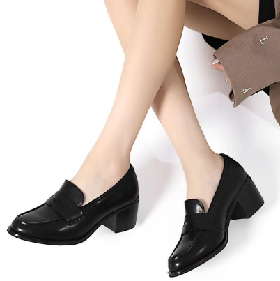 Mocassins à Talons Carrés
