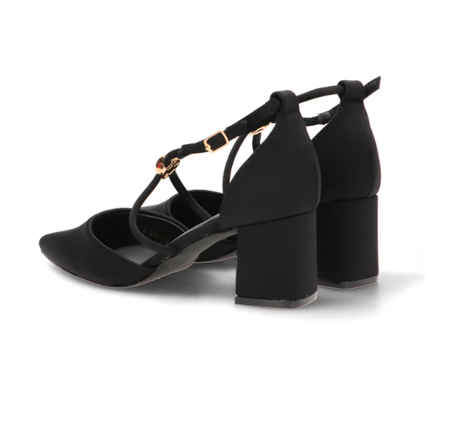 Escarpins à Brides Croisées et Détails Sphères Dorées