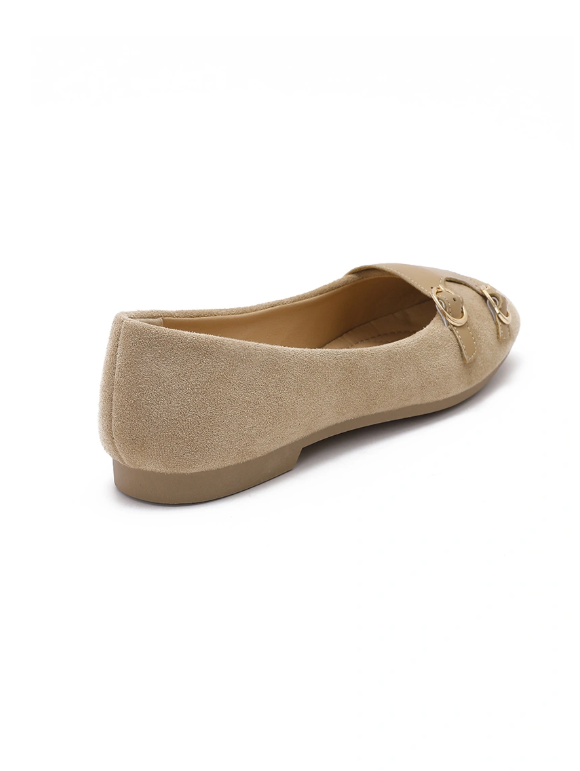 Ballerines à boucle bi matière