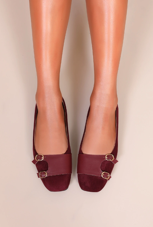 Ballerines à boucle bi matière