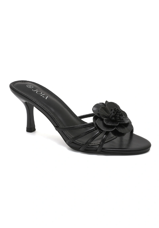 Sandale demi talon et à bride à fleur