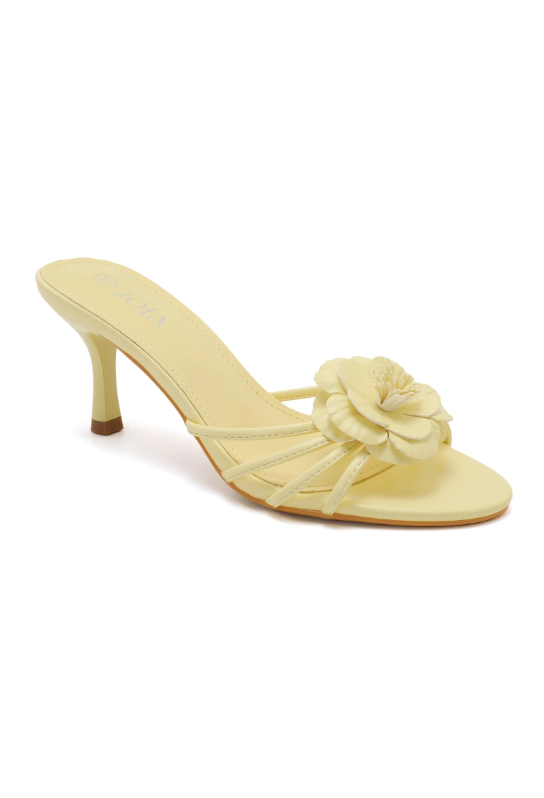 Sandale demi talon et à bride à fleur