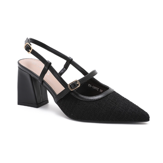 Escarpins Slingback Bicolores – L’Élégance Texturée