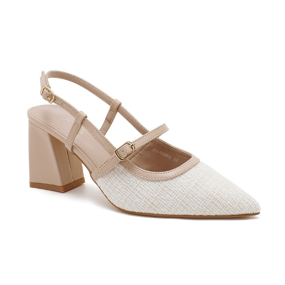 Escarpins Slingback Bicolores – L’Élégance Texturée